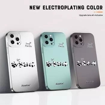 Модный милый чехол для телефона с рисунком панды для iPhone Samsung Galaxy Xiaomi Redmi с полной камерой, мягкий защитный противоударный чехол из ТПУ для смартфона iPhone 12 Mini серебряный
