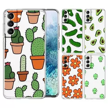 Модный милый чехол для телефона с рисунком авокадо для Samsung Galaxy S22 S21 S20 FE Ultra 5G S10 S10E S9 S8 Plus Note 10 20 мягкий прозрачный чехол S22 Plus 5G