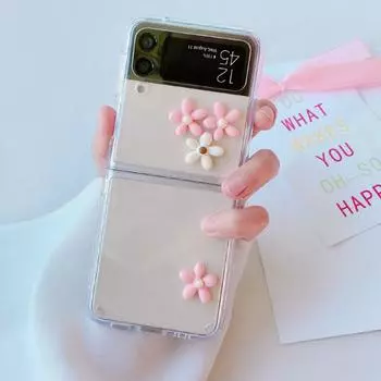 Модный милый чехол для телефона с розовыми цветами для Samsung Galaxy Zflip 3 Zflip 4, мягкий чехол для Samsung Galaxy Z Flip 4g 5g Fundas Capa For Galaxy Z Flip 3