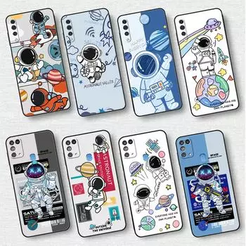Модный милый чехол с астронавтом для Samsung Galaxy A50 A20e A70 A10 A40 A20s A10s M30s M23 M51 M31s, черный мягкий чехол для телефона Samsung A50