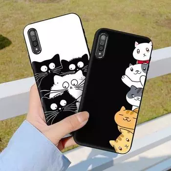 Модный милый красочный мультяшный кот, мягкий чехол из ТПУ для телефона IPhone Samsung Huawei Xiaomi Redmi OPPO и т. д. iPhone 5/5S/SE