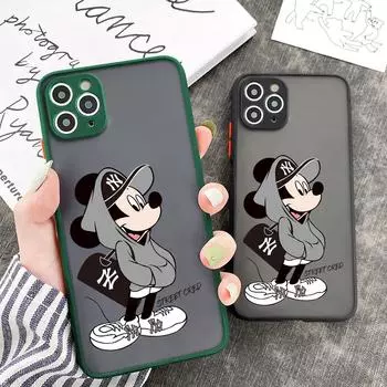 Модный милый мультфильм (Микки) Матовый прозрачный чехол для телефона с мышкой для Xiaomi Redmi