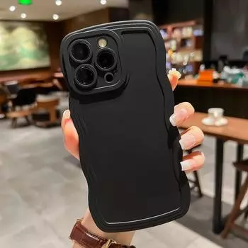 Модный милый однотонный волнистый чехол для телефона iPhone 15 14 13 12 11 Pro Max X XR XS 8 7 Plus SE 2022, мягкий противоударный чехол-бампер For iPhone SE 2020