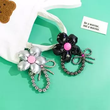 Модный милый прохладный цветок бант шнурок сумка рюкзак декоративная цепочка для женщин сумка кулон аксессуары чёрный