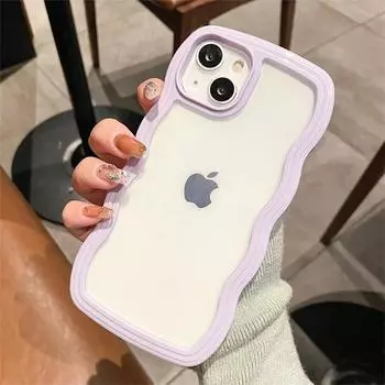 Модный милый прозрачный волнистый чехол для телефона iPhone 14, чехол для iPhone 11 12 13 14 Pro Max XR XS Max X 7 8 14 Plus, прозрачный чехол For iPhone 14 Pro