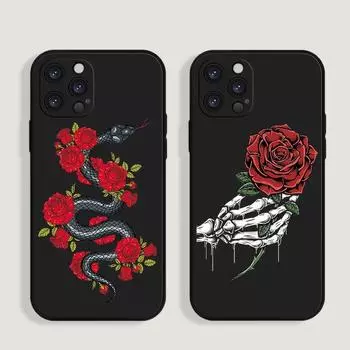 Модный милый телефон для iPhone 7 8 X 6 Pro Mini XR Plus XS 11 14 Max 13 6s 12 Прямой чехол из ТПУ силикона Iphone 13pro морилка 19 красный