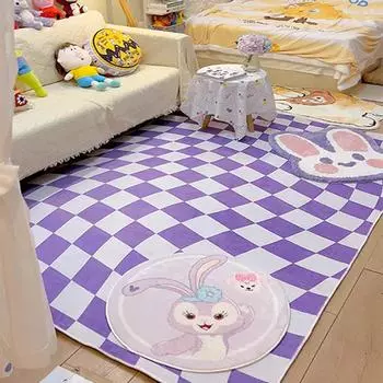 Модный минималистский ретро шахматный коврик для гостиной большой площади модный ковер для спальни девушки цветной декор пушистый толстый мягкий ковер 80x120cm