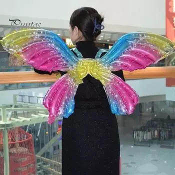 Модный многоразовый легкий воздушный шар с крыльями ангела Крыло ангела на спине, украшение из фольгированного воздушного шара для подарка