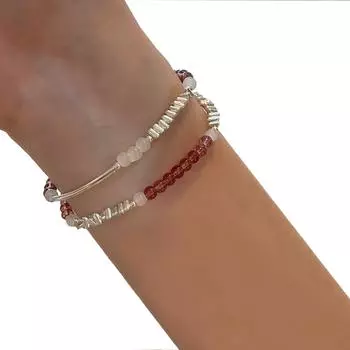 Модный многослойный браслет из бисера с прошивкой, простой регулируемый сломанный серебряный браслет из бисера, ювелирное изделие, подарок