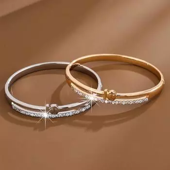 Модный модный Ins Cold High Sense с микроинкрустацией цирконом, универсальный ювелирный браслет на каждый день для женщин золотой