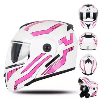 Модный мотоциклетный шлем Uchoose с двумя линзами, защитный шлем с кроссовками, модульный флип S