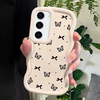 Модный мягкий чехол-бабочка для телефона Samsung Galaxy A52 A73 A12 A11 S24 Ultra 5G S23 S22 S21 S20 FE Wave Edge противоударный защитный резиновый чехол Samsung A04S розовый