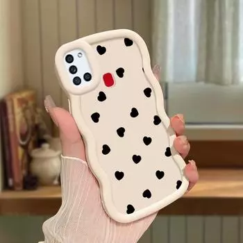 Модный мягкий чехол для телефона Love Heart для Samsung Galaxy A52 A73 A12 A11 S24 Ultra 5G S23 S22 S21 S20 FE Wave Edge, противоударный защитный резиновый чехол Samsung M11 синий