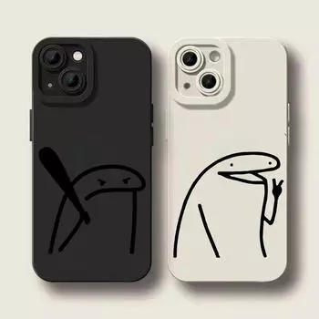 Модный мягкий милый телефон для Iphone 12 6s Plus 14 XR Max 8 Mini 13 X Pro 11 XS 7 6, прямой мягкий силиконовый чехол из ТПУ for 7plus 8plus чёрный