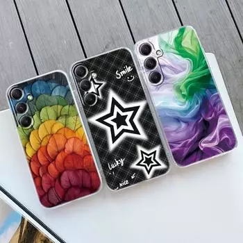 Модный мягкий прозрачный силиконовый чехол для Xiaomi Redmi Note 13 14T 15 Samsung A55 A35 S24 FE S25 iPhone Huawei Honor 200 Camera Защитный противоударный чехол Samsung Galaxy S20