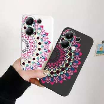 Модный мягкий силиконовый чехол с цветочным узором для Xiaomi Redmi Note 13 Pro 14 Samsung A55 S24 iPhone Huawei Honor Realme Camera Защитный противоударный чехол Samsung Galaxy S9 Plus