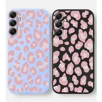 Модный мягкий силиконовый чехол с леопардовым узором для телефона Samsung Galaxy A55 A35 A34 A54 A06 S23 S24 FE S25 M35 M34, защитный противоударный чехол для камеры Samsung Galaxy S9 Plus чёрный