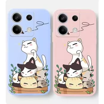 Модный мягкий силиконовый чехол с рисунком кошки для Xiaomi Redmi Note 13 Pro 14C 13C 12C 11 10 9 8 A3 Poco C65 Camera Защитный противоударный полный чехол Xiaomi Poco X3 чёрный