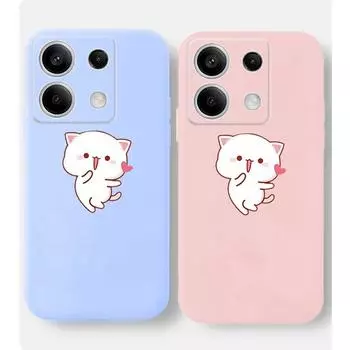 Модный мягкий силиконовый чехол с рисунком кошки для телефона Xiaomi Redmi Note 13 Pro 14C 13C 12C 11 10 9 A3 Poco C65 M6 Camera Защитный противоударный полный чехол Xiaomi Poco X3 чёрный