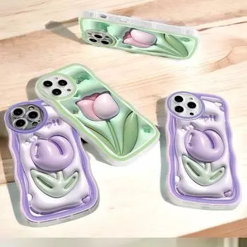 Модный мягкий волнистый чехол для телефона с мультяшным узором, защита камеры, противоударный чехол для мобильного телефона OPPO Realme OnePlus OPPO A74 5G