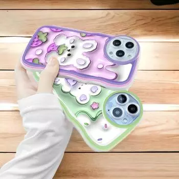 Модный мягкий волнистый чехол для телефона с мультяшным узором, защита камеры, противоударный чехол для мобильного телефона Samsung Samsung A72