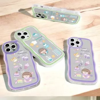 Модный мягкий волнистый чехол для телефона с мультяшным узором, защита камеры, противоударный чехол для мобильного телефона OPPO Realme OnePlus OPPO A5