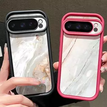 Модный мягкий защитный чехол для телефона с мраморной текстурой для Google Pixel 9 Pro XL 8 Pro 8A TPU, противоударный матовый бампер Google Pixel 9 чёрный