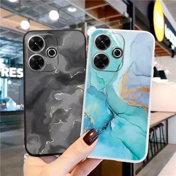 Модный мраморный мягкий силиконовый чехол для Xiaomi Redmi Note 13 Pro 13C Samsung A35 A55 M35 M34 iPhone Huawei Honor 200 Camera Защитный противоударный чехол Samsung Galaxy S20 синий