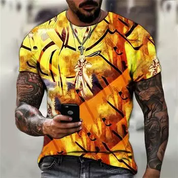 Модный мультфильм аниме для мужчин и женщин, футболка с 3D цифровым принтом для пар, футболка больших размеров