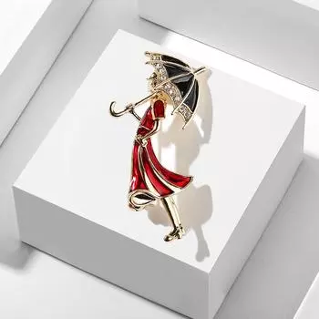 Модный мультфильм простая капля масляная эмаль сплав зонтик брошь булавка женская одежда булавка