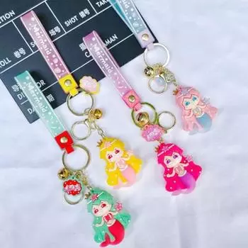 Модный мультяшный брелок для ключей с куклой, креативный брелок для ключей от машины, прочный брелок для ключей в виде принцессы-русалки для женщин style 1