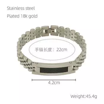 Модный мужской браслет из нержавеющей стали, персонализированная цепочка для часов, мужская бижутерия из титановой стали 18 карат 18K