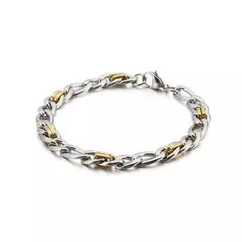 Модный мужской браслет из титановой стали, креативный браслет с плоской цепочкой 7mm19cm