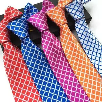 Модный мужской галстук в клетку 8 см, галстук для свадебного костюма