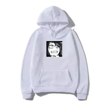 Модный мужской хлопковый свитшот Ahegao аниме забавная толстовка с капюшоном верхняя одежда повседневный мужской свитшот теплая толстовка XXXL белый