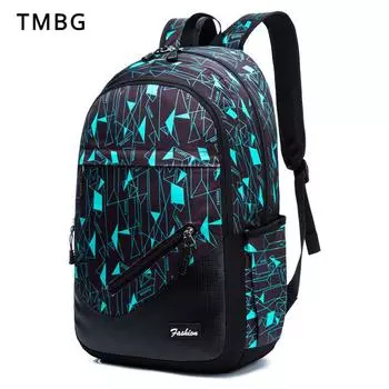 Модный мужской и женский рюкзак с геометрическим узором, легкая портативная дорожная сумка, высококачественная оксфордская сумка для ноутбука для школьников