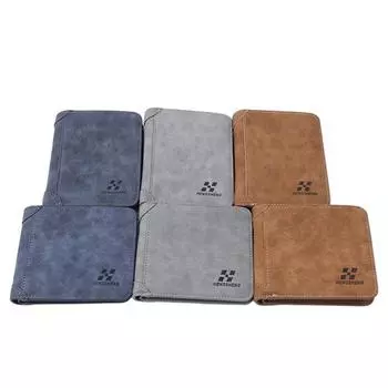 Модный мужской кошелек из искусственной кожи для удостоверений личности/кредитных карт 9.8*11*1.5cm серый