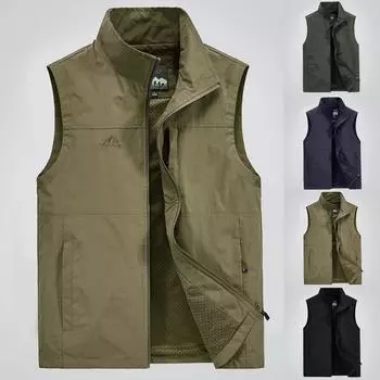 Модный мужской повседневный однотонный уличный быстросохнущий жилет, куртка, топы, блузка L