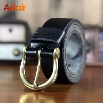 Модный мужской ремень из 100% натуральной кожи, винтажный деловой повседневный ремень высокого качества с дизайнерской пряжкой, джинсовый ременьTM084 China&95CM чёрный