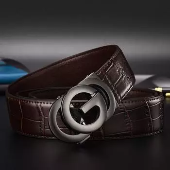 Модный мужской ремень из натуральной кожи, известный бренд, большая буква G, автоматическая пряжка, ремни для мужчин, дизайнерский деловой ремешок ZD2119 China&85cm