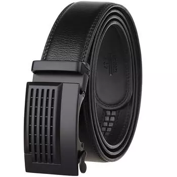 Модный мужской ремень с автоматической пряжкой, двухслойная воловья кожа Ly36-21701-1 110-130CM