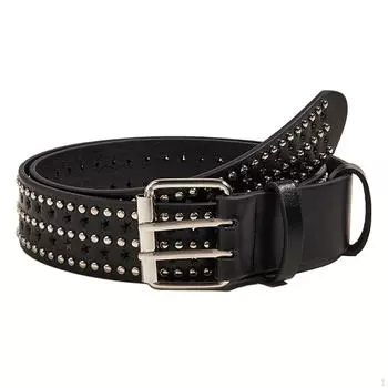Модный мужской ремень с заклепками, джинсы в стиле панк, декоративные комбинезоны, брюки, крутой унисекс для мальчиков и девочек чёрный