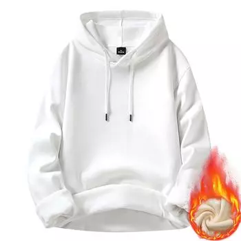 Модный мужской свитер, новая весна, осень и зима, однотонный, утепленный и толстый, с капюшоном, прилив, пара, куртка с круглым вырезом, топы M: Recommended 80-55kg