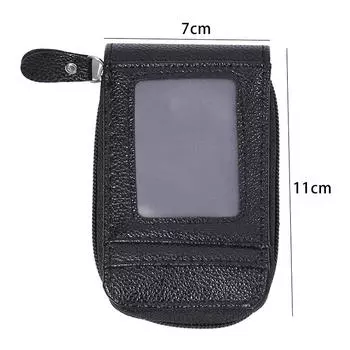 Модный мужской/женский мини-кошелек из искусственной кожи с держателем для кредитных карт, высокое качество One Size чёрный