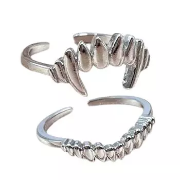 Модный набор колец с раздельным ободком на вампирскую тематику, регулируемые прочные сплавные модные украшения для вечеринок, повседневной носки