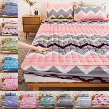 Модный наматрасник, толстая стеганая простыня, модное постельное белье с принтом, нескользящая простыня Queen King, пылезащитный чехол 90x200cm Only Sheet