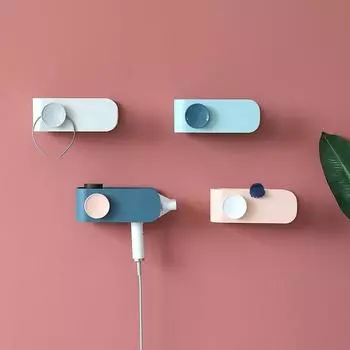 Модный настенный фен для ванной комнаты, полка для хранения фена, держатель для фена светло-синий