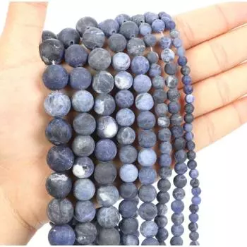 Модный натуральный камень матовый содалит Шарм свободные бусины DIY круглые бусины ювелирные аксессуары 4mm approx 40pcs