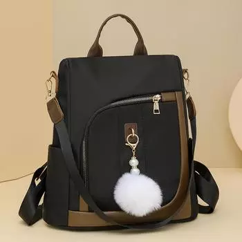 Модный нейлоновый рюкзак для женщин, цветной рюкзак для поездок на работу, большая вместимость, защита от кражи чёрный