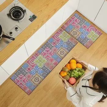 Модный нескользящий кухонный коврик - прочный, маслостойкий, с логотипом - очень подходит для украшения дома; Коврики для дома,ванная 400MMx600MM